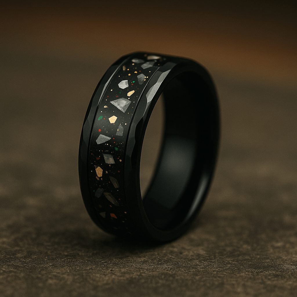 Cosmoforge - Opal and Muonionalusta Meteorite Ring