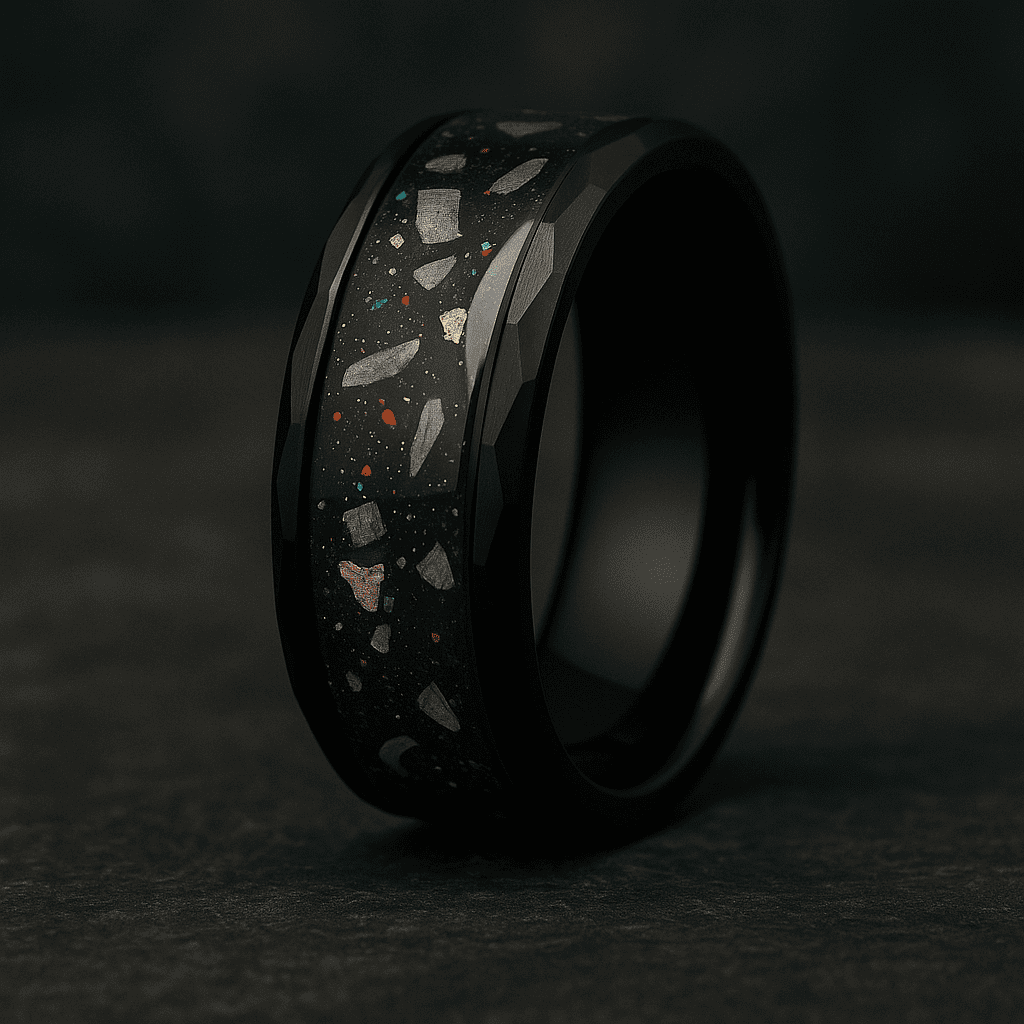 Cosmoforge - Opal and Muonionalusta Meteorite Ring