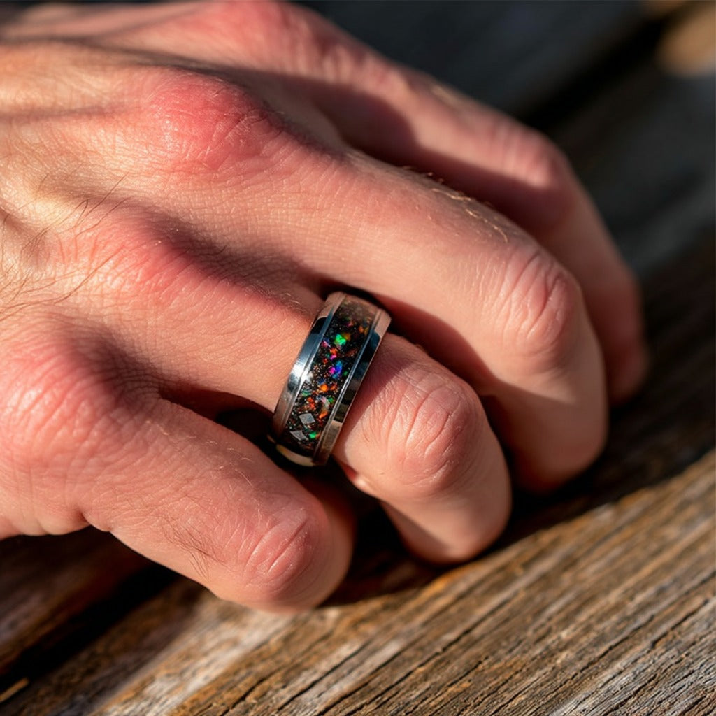 Aether - Opal Muonionalusta Meteorite Ring