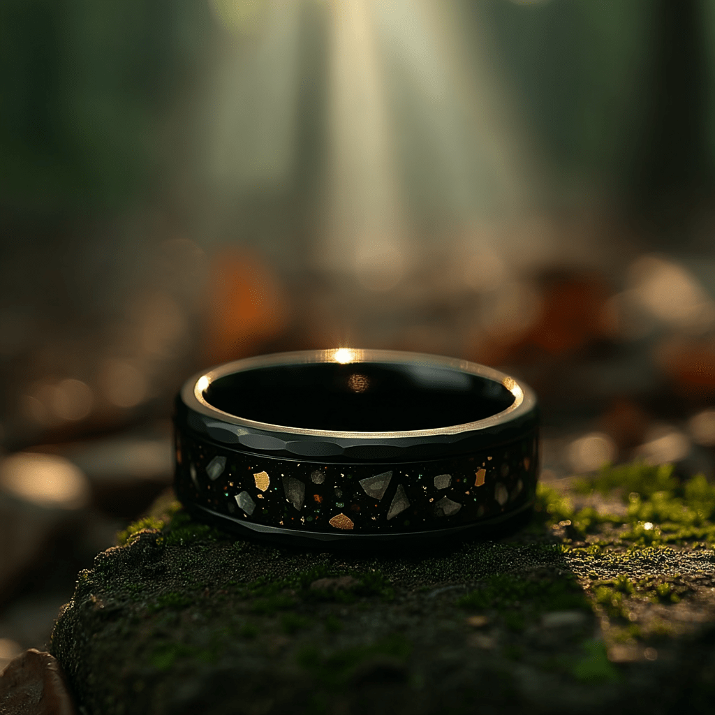 Cosmoforge - Opal and Muonionalusta Meteorite Ring