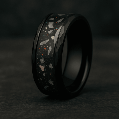 Cosmoforge - Opal and Muonionalusta Meteorite Ring